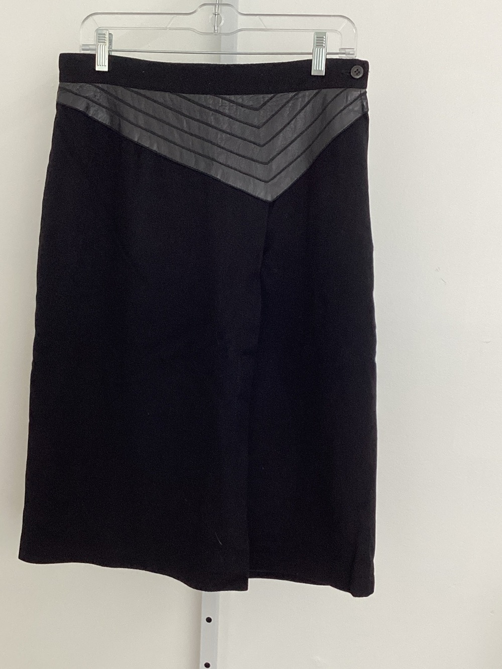 Jenny Black Midi Skirt with Chevron Panel